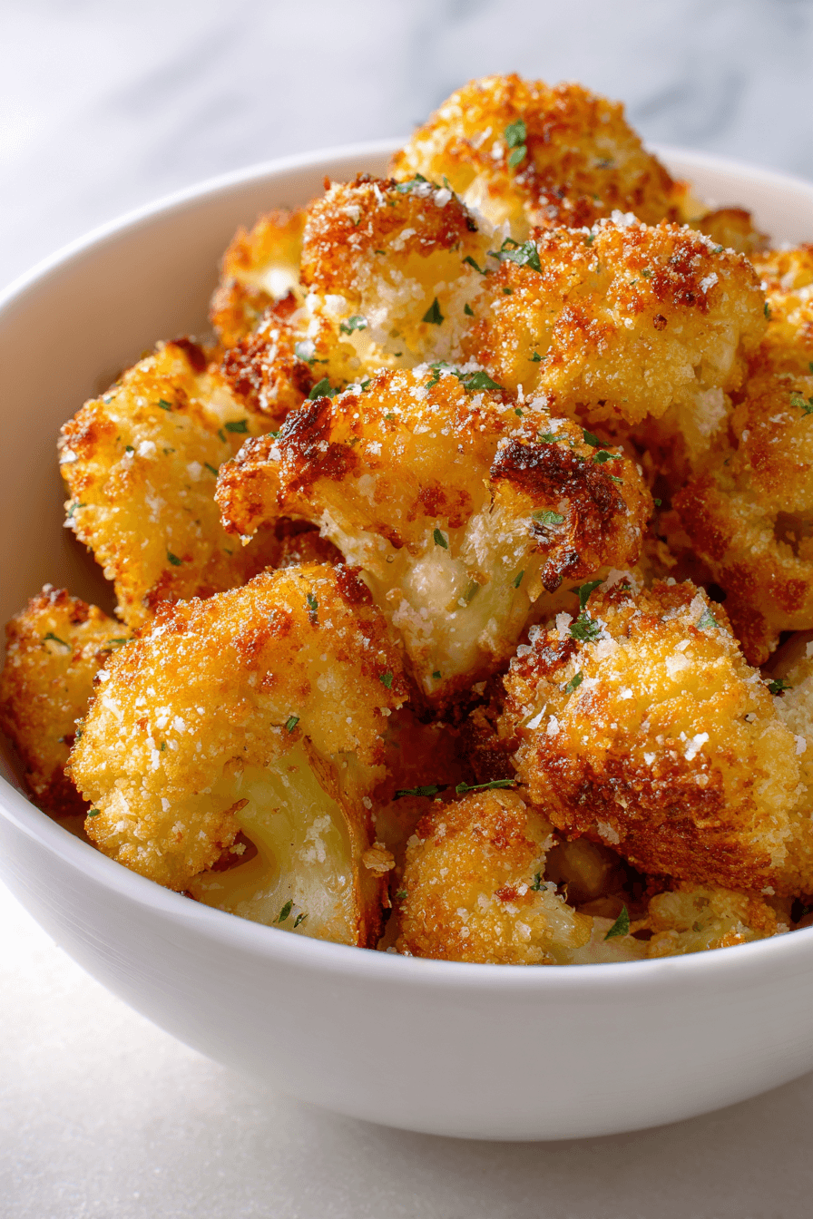 Crispy Parmesan Cauliflower Bites with Golden Panko Crust