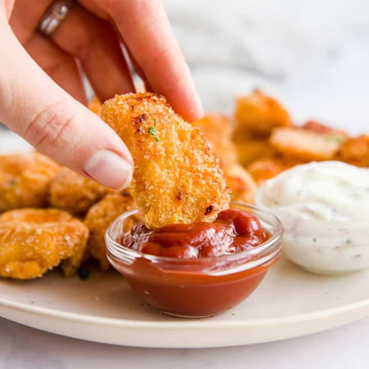 Healthy Baked Chicken Nuggets with Crisp Paprika Breadcrumb Coating