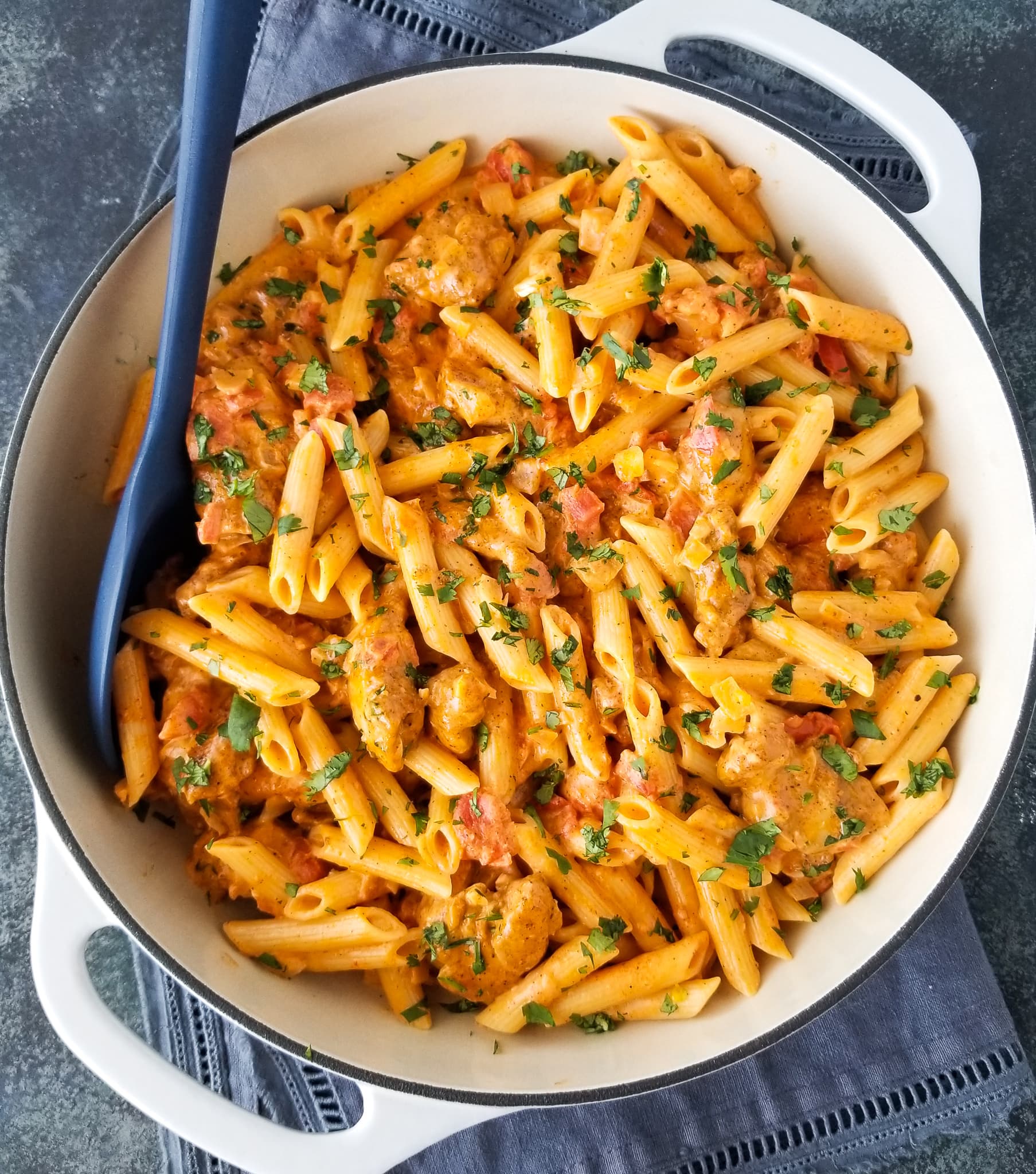 Southwest Chicken Alfredo with Golden Chicken and Cheddar Cream Sauce