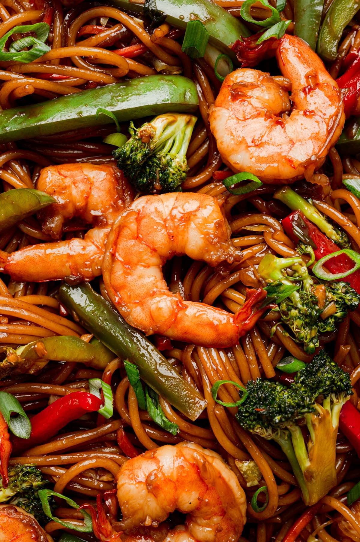 Shrimp Lo Mein with Crisp Vegetables and Savory-Sweet Sauce