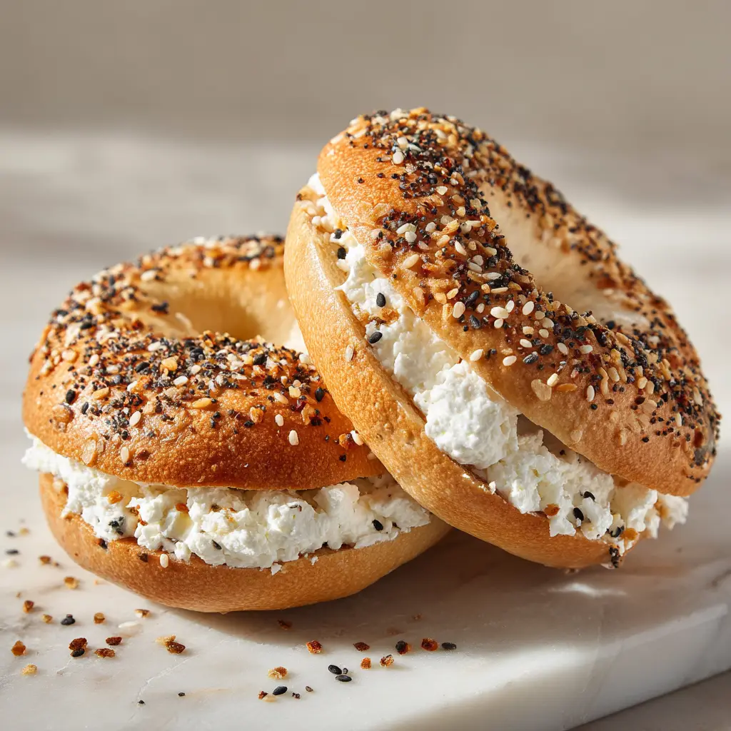 High-Protein Cottage Cheese Bagels with Everything Bagel Seasoning