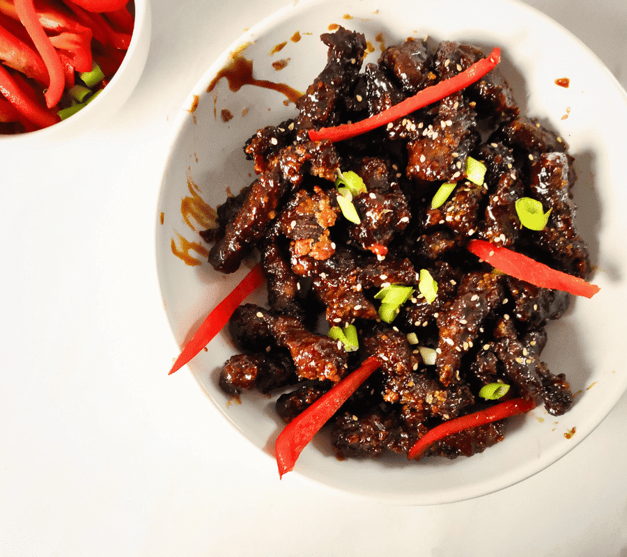 Air Fryer Crispy Chilli Beef With Sticky Honey Chilli Sauce