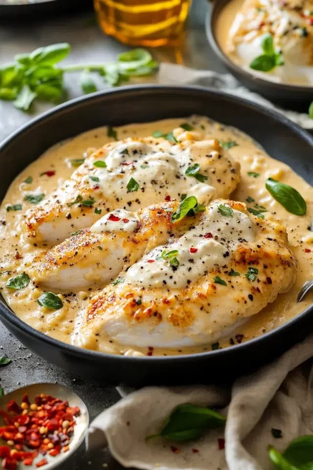 Marry Me Chicken: Creamy Sauce with Tangy Sun-Dried Tomatoes and Parmesan