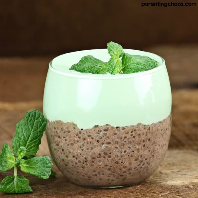 Mint Chocolate Chia Pudding With Whipped Coconut Cream
