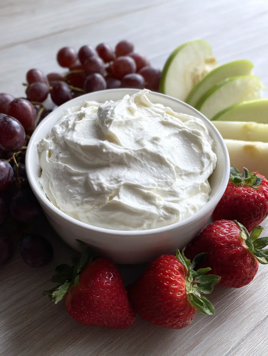 Marshmallow Cream Cheese Fruit Dip with Fresh Fruit