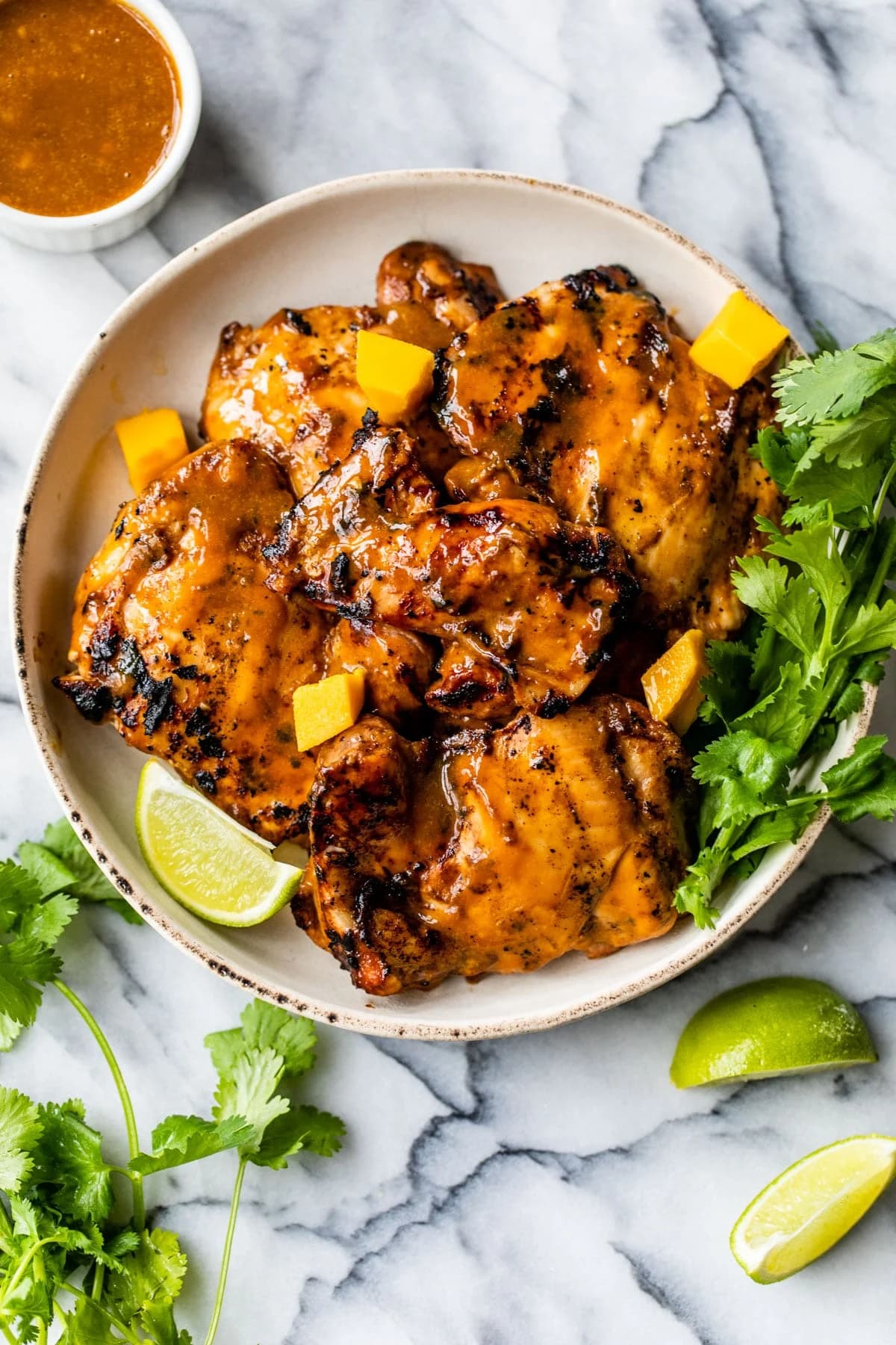 Grilled Mango Chicken with Smoky Sweet-Savory Mango-Soy Sauce