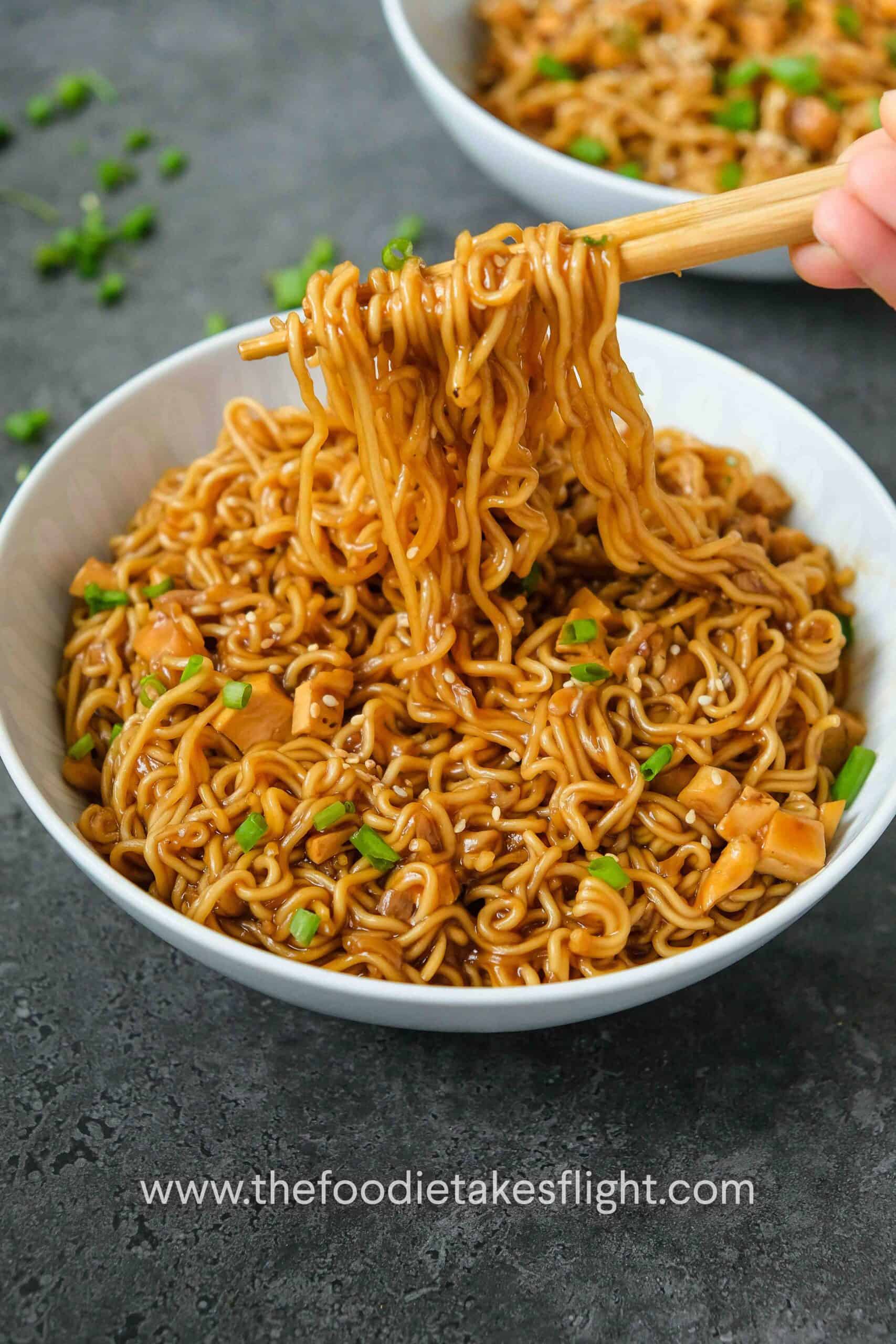 Saucy Vegan Ramen Noodles with Chewy Noodles and Tofu