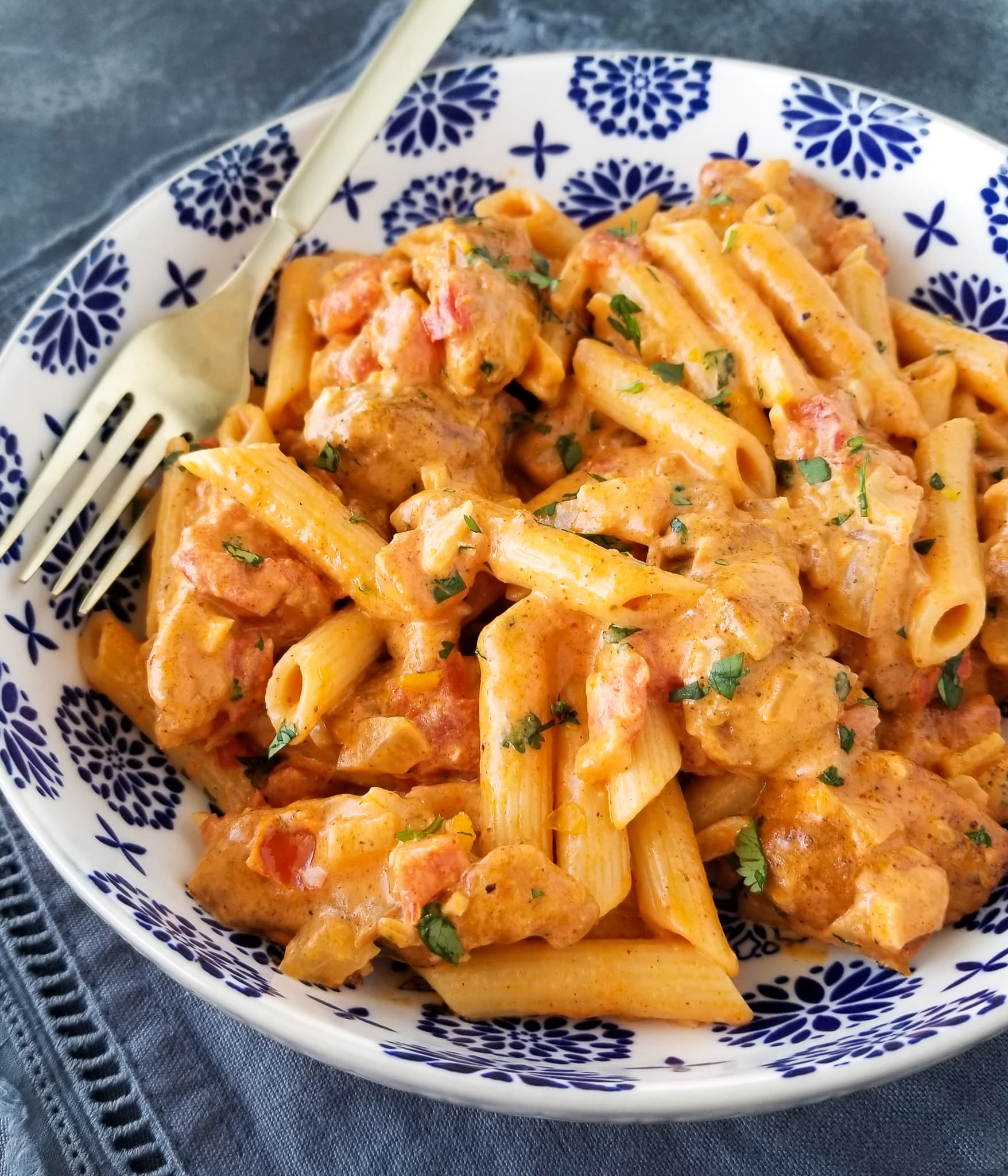 Southwest Chicken Alfredo with Golden Chicken and Cheddar Cream Sauce