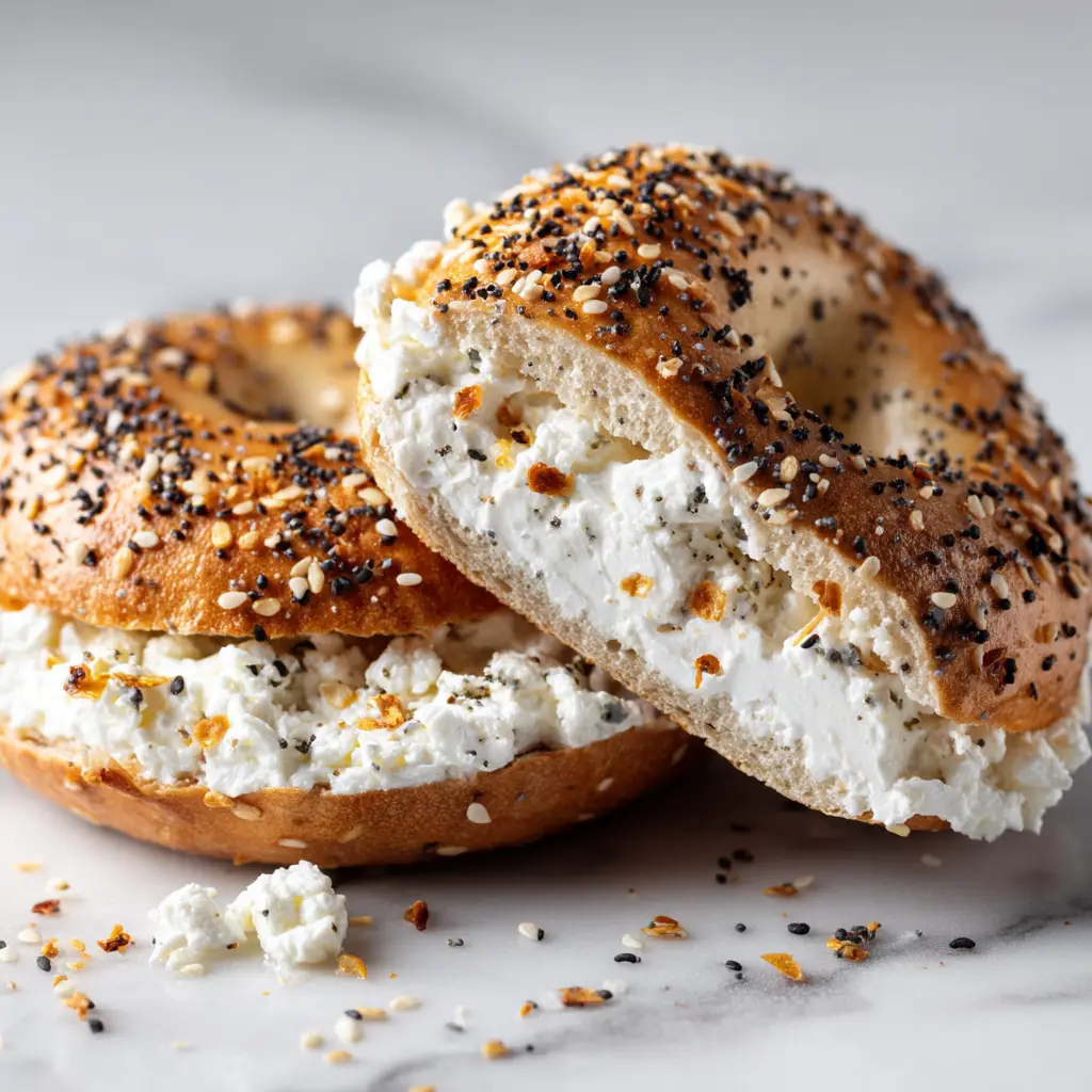 High-Protein Cottage Cheese Bagels with Everything Bagel Seasoning