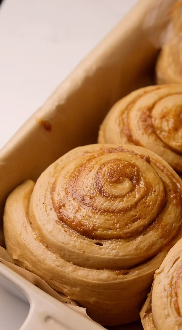 Pumpkin Spice Latte Cinnamon Rolls with Espresso Frosting