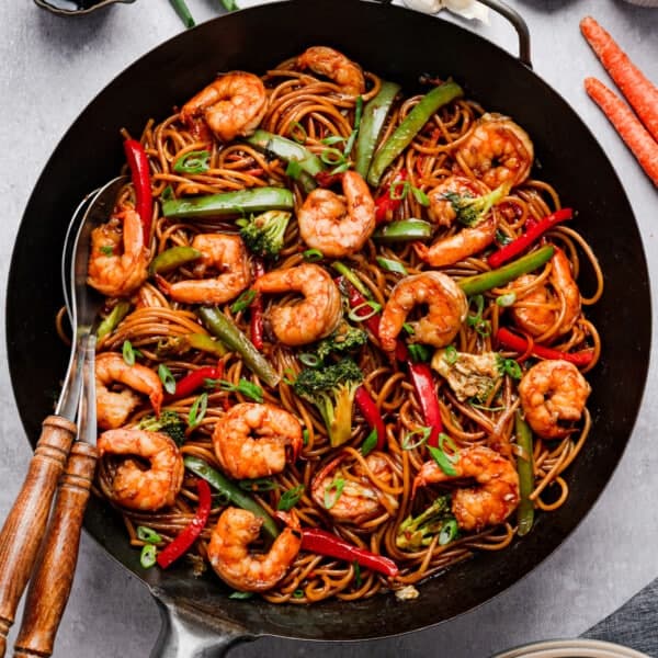 Shrimp Lo Mein with Crisp Vegetables and Savory-Sweet Sauce