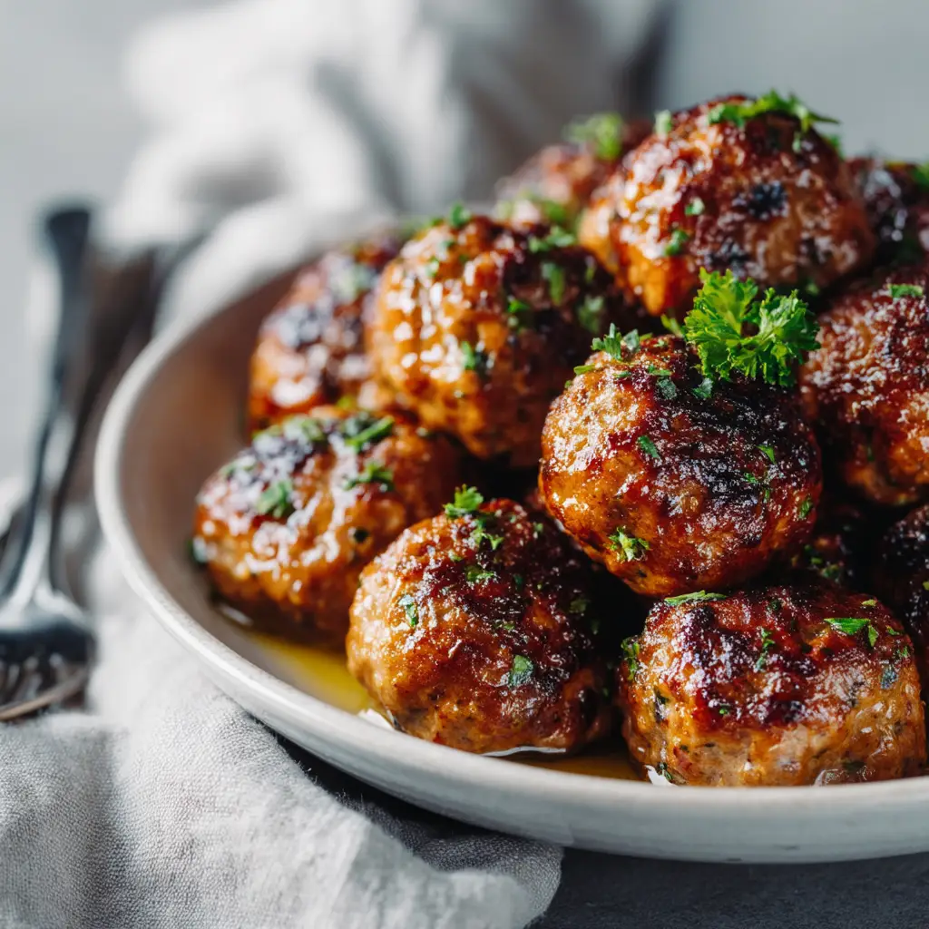Oven Baked Meatballs with Beef and Pork