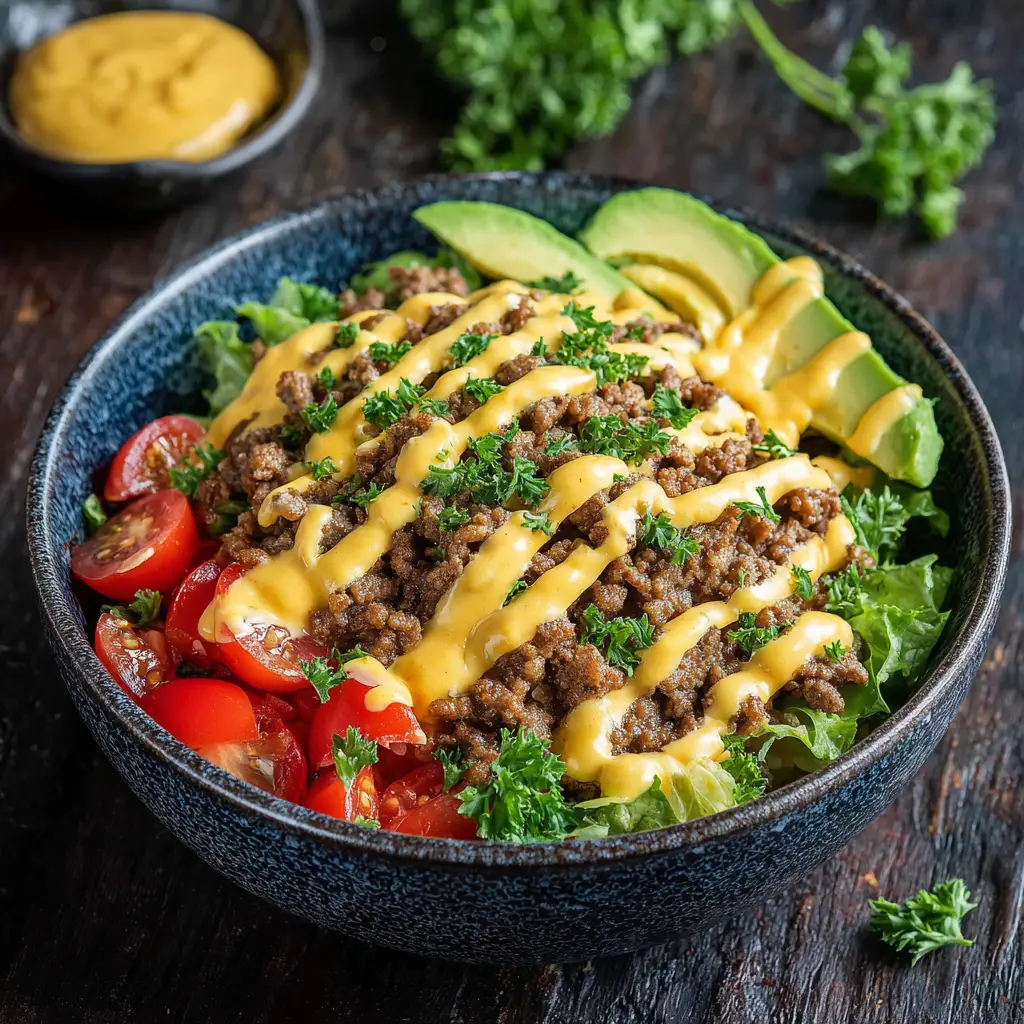 High-Protein Cheeseburger Bowls With Special Sauce