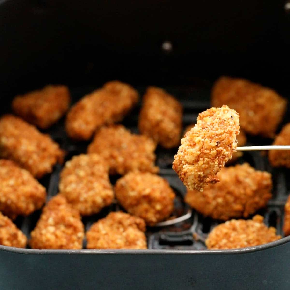 Air Fryer Chicken Nuggets with Toasted Panko and Parmesan
