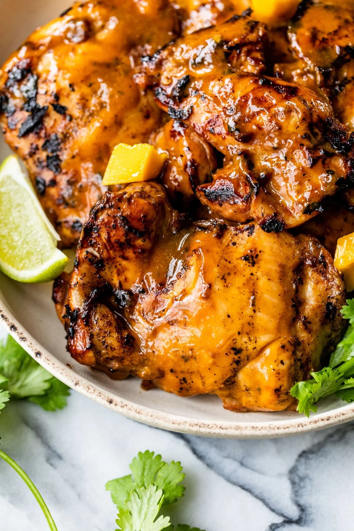 Grilled Mango Chicken with Smoky Sweet-Savory Mango-Soy Sauce
