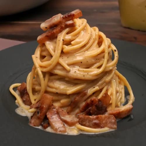 Authentic Pasta alla Gricia with Creamy Pecorino and Crisp Guanciale