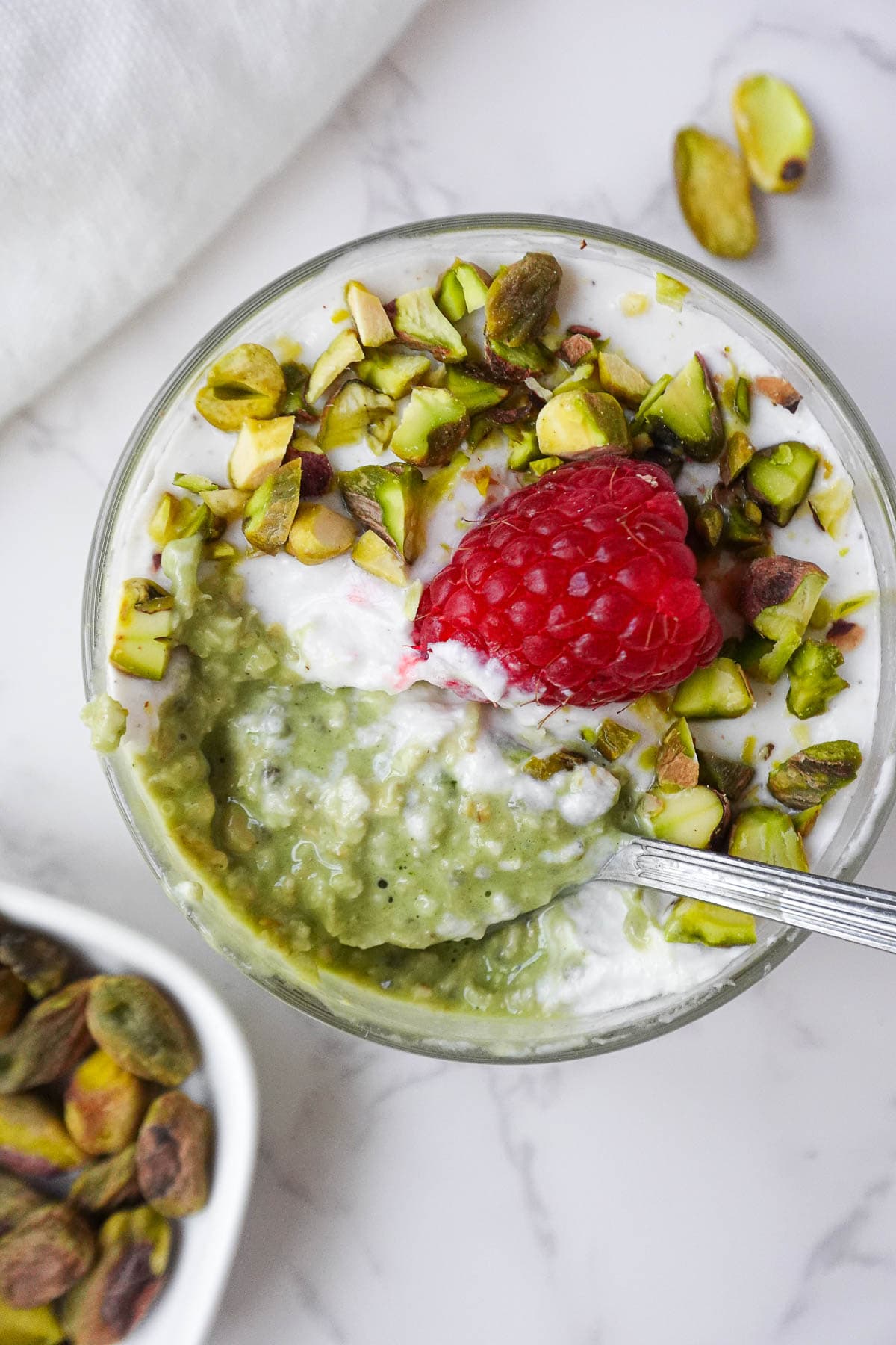 Pistachio Overnight Oats with Creamy Pistachio Butter