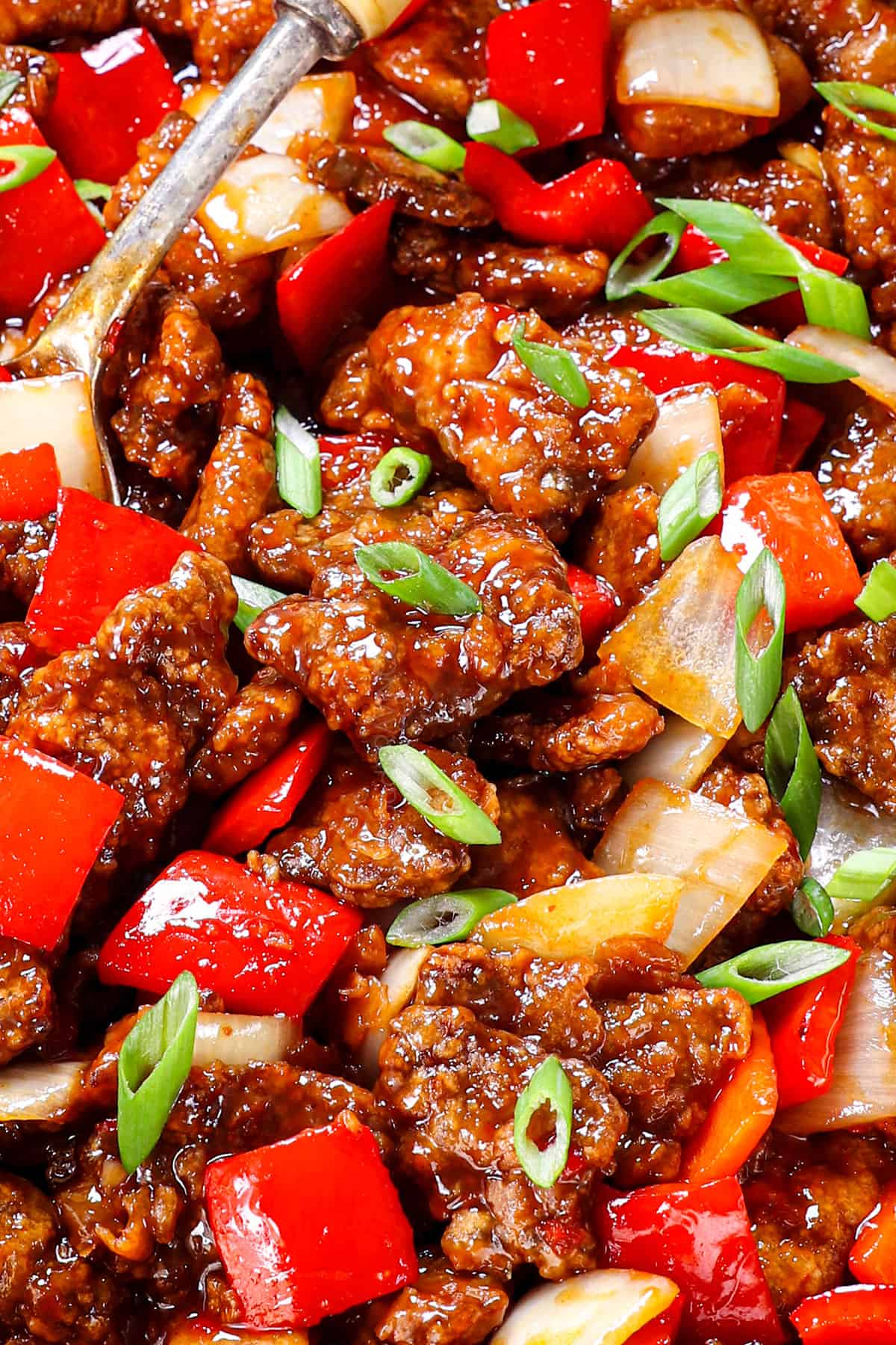 Beijing Beef with Crispy Beef Strips and Sweet Tangy Spicy Sauce