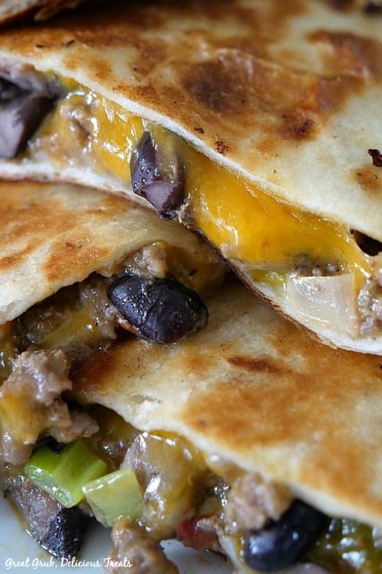 Ground Beef Quesadillas With Seasoned Beef and Melted Cheese