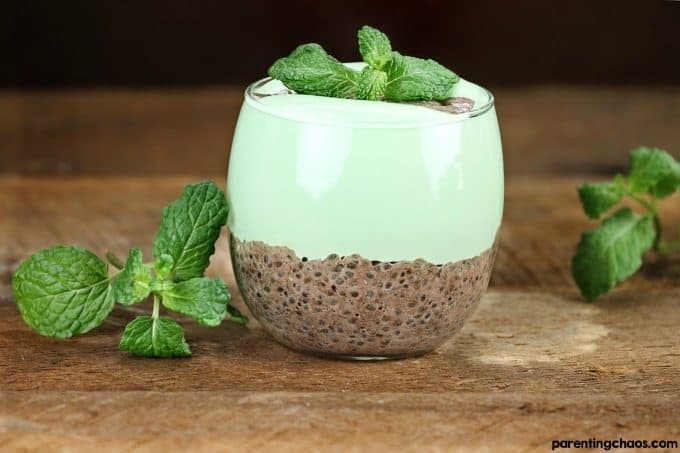 Mint Chocolate Chia Pudding With Whipped Coconut Cream
