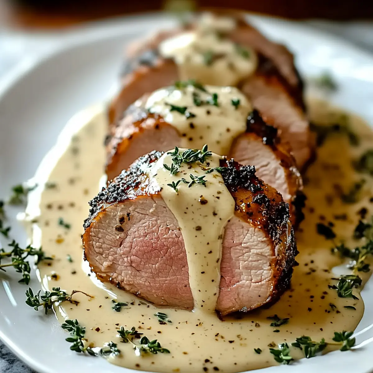 Savory Oven-Baked Pork Tenderloin with Creamy Dijon Sauce: Make-Ahead Comfort Dish