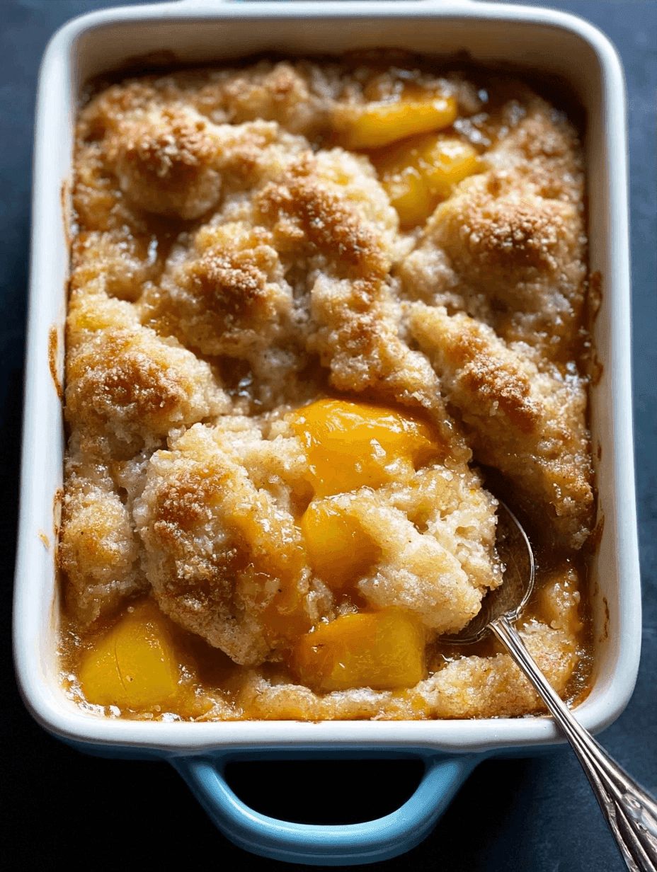 Classic Peach Cobbler: A Comforting Dessert with Buttery Crust and Sweet Peaches