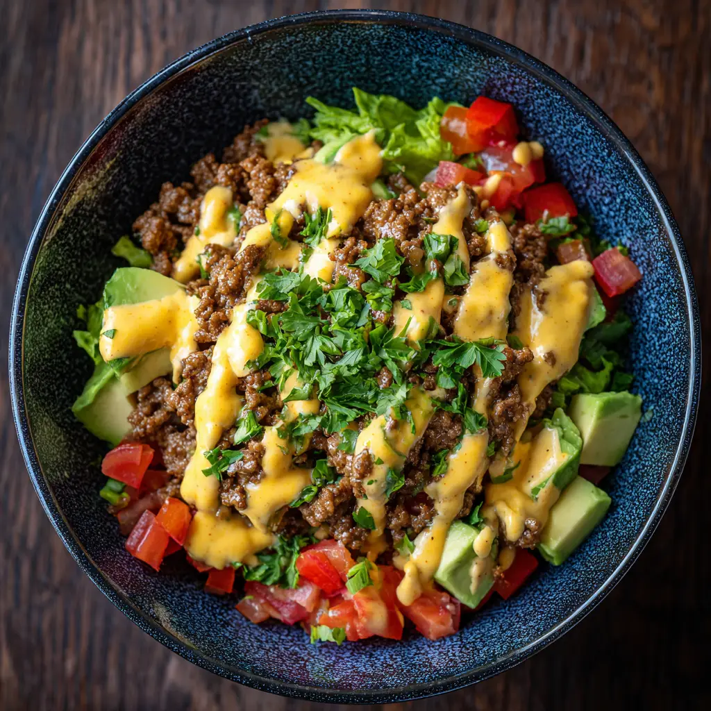 High-Protein Cheeseburger Bowls With Special Sauce